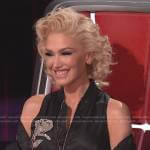 Gwen’s black embellished rose dress on The Voice