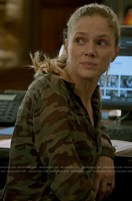 Hailey’s camo shirt on Chicago PD
