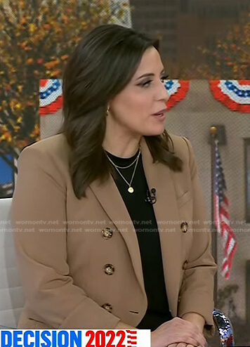 Hallie’s beige double breasted blazer on Today