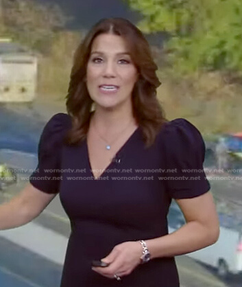 Heather’s purple puff sleeve dress on Good Morning America