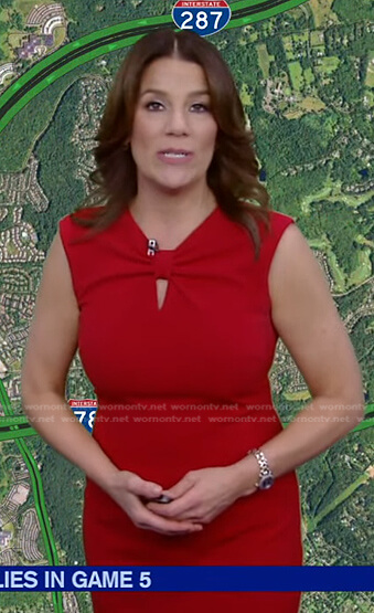 Heather’s red keyhole dress  on Good Morning America