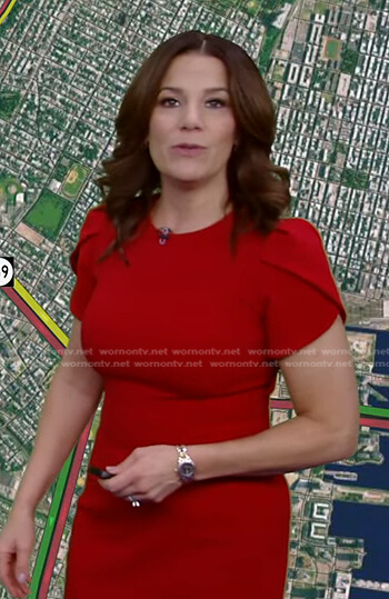 Heather’s red tulip-sleeve dress on Good Morning America