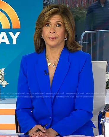 Hoda’s blue blazer and wide-leg pants on Today