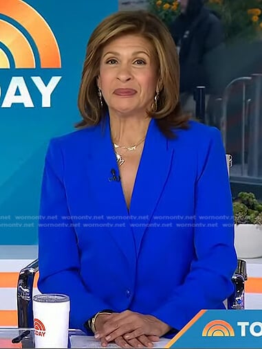 Hoda’s blue blazer and wide-leg pants on Today