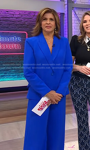 Hoda’s blue blazer and wide-leg pants on Today