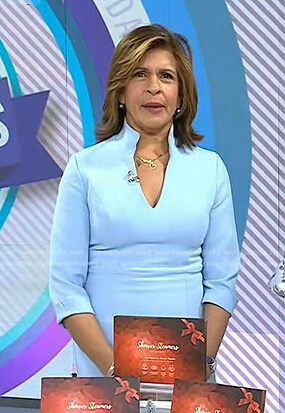 Hoda’s light blue v-neck dress on Today
