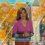 Hoda’s multicolor stripe ribbed dress on Today