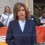 Hoda’s navy double breasted coat on Today