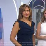 Hoda’s navy draped neck jumpsuit on Today
