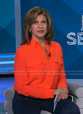 Hoda’s orange button down shirt on Today