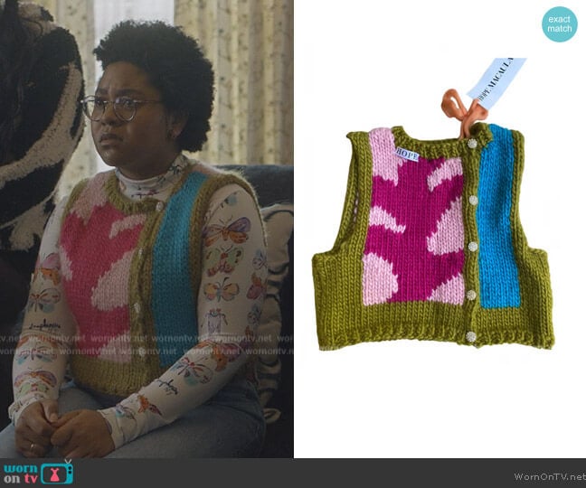 Hope Macaulay Wool Cardigan worn by Beth Chapel (Anjelika Washington) on Stargirl