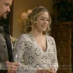 Hope’s white embellished geometric mini dress on The Bold and the Beautiful
