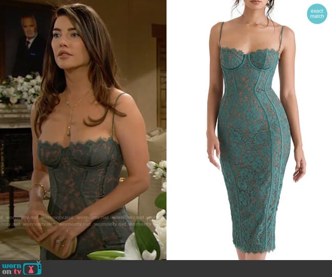 House of CB Joelle Dress worn by Steffy Forrester (Jacqueline MacInnes Wood) on The Bold and the Beautiful