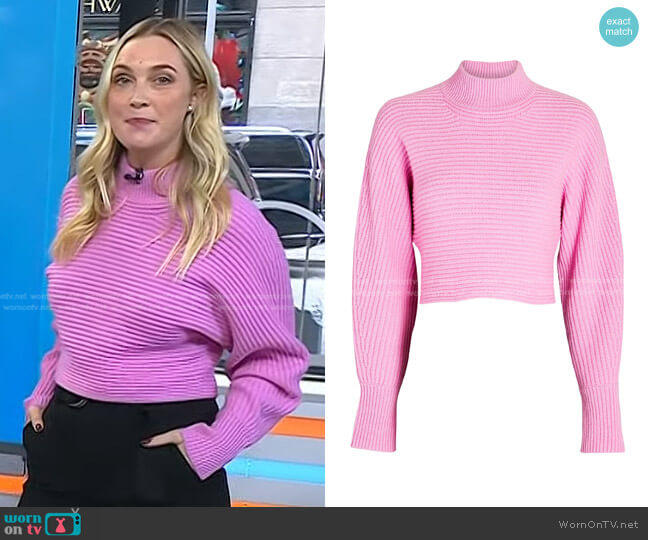 Intermix Fay Wool-Cashmere Cropped Turtleneck worn by Jasmine Snow on Today