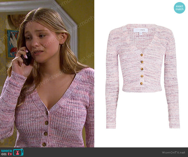 Intermix Kiera Marled Knit Cardigan worn by Alice Caroline Horton (Lindsay Arnold) on Days of our Lives