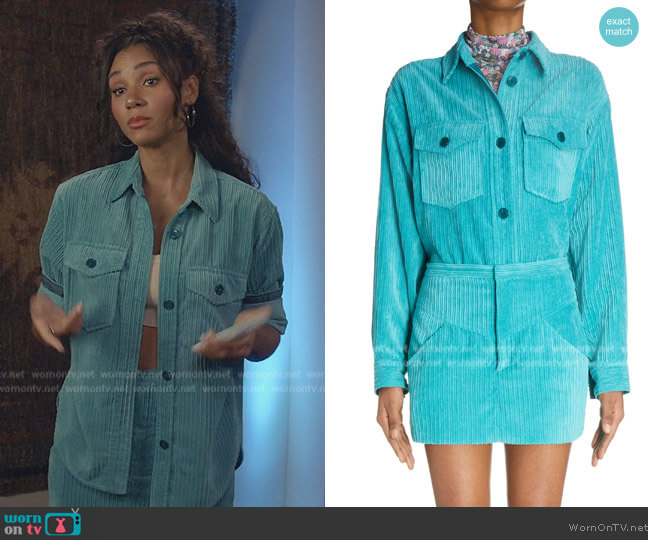 Isabel Marant Madiana Corduroy Collared Shirt worn by Layla Keating (Greta Onieogou) on All American