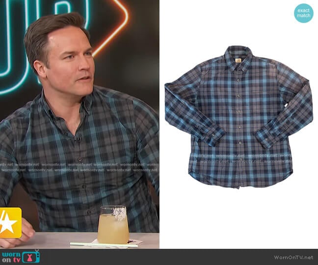 J. Crew Slim Button Down Shirt worn by Scott Porter on Access Hollywood