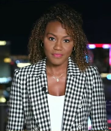Janai’s houndstooth blazer on Good Morning America