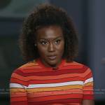 Janai’s orange striped tee on Good Morning America