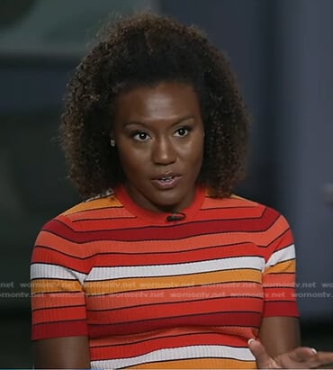 Janai’s orange striped tee on Good Morning America