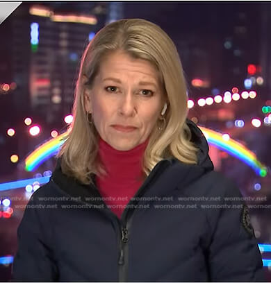 Janis’s navy diagonal padded jacket on Today