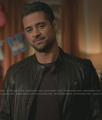 Jared’s black leather jacket on Manifest