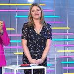 Jenna’s black floral ruched dress on Today