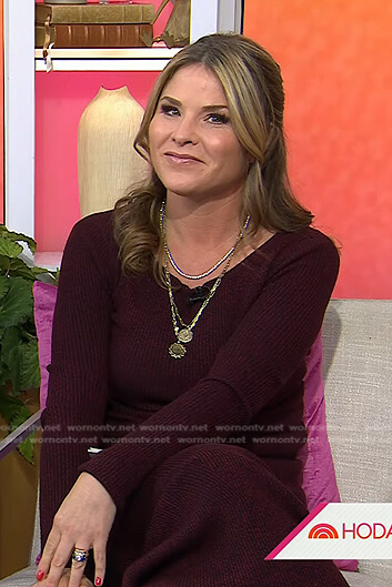 Jenna’s burgundy ribbed sweater and skirt on Today