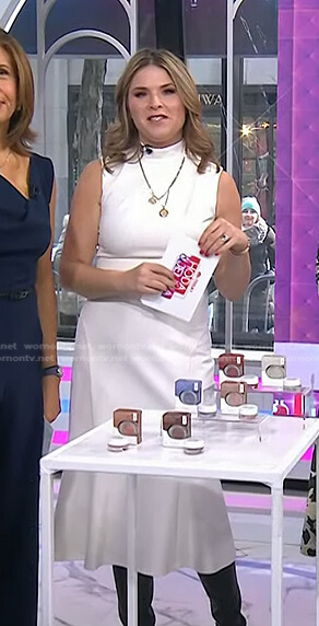 Jenna’s white sleeveless midi dress on Today
