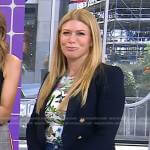 Jill’s white floral tee and navy blazer on Today