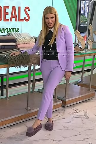 Jill’s lilac blazer suit and polka dot sweater on Today