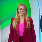 Jill’s pink velvet blazer and side stripe pants on Today