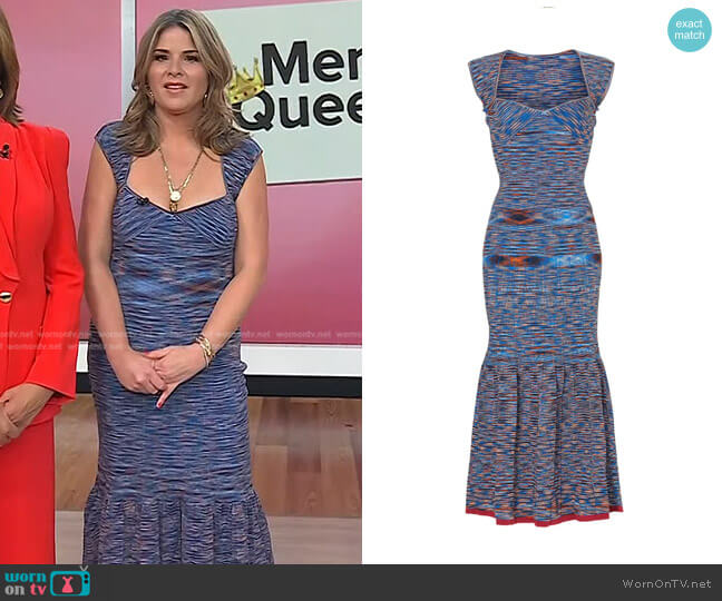 Jonathan Simkhai Spacedye Knit Midi Dress worn by Jenna Bush Hager on Today