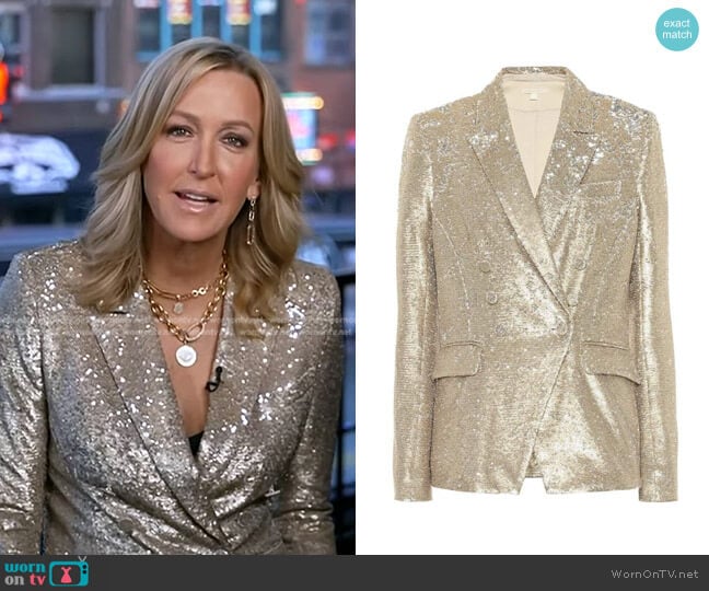 Jonathan Simkhai Double Breasted Sequin Blazer worn by Lara Spencer on Good Morning America