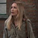 Josslyn’s cropped olive green denim jacket on General Hospital