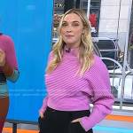 Jasmine Snow’s pink ribbed sweater on Today