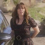 Judy’s black floral print dress on Dead to Me