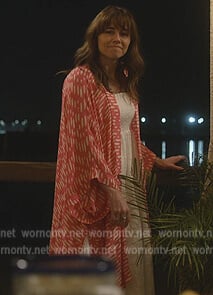 Judy’s white square neck dress on Dead to Me