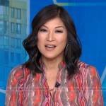 Juju’s red abstract print blouse on Good Morning America