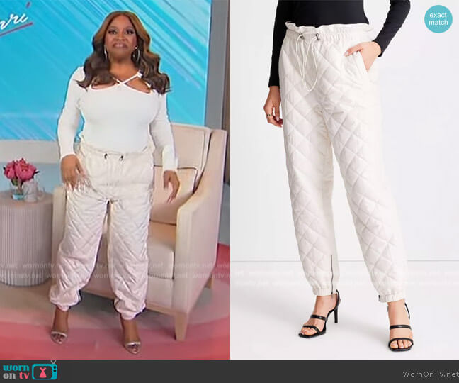 Kahlana Barfield Brown Quilted High-Rise Cinch Waist Jogger Pants worn by Sherri Shepherd on Sherri