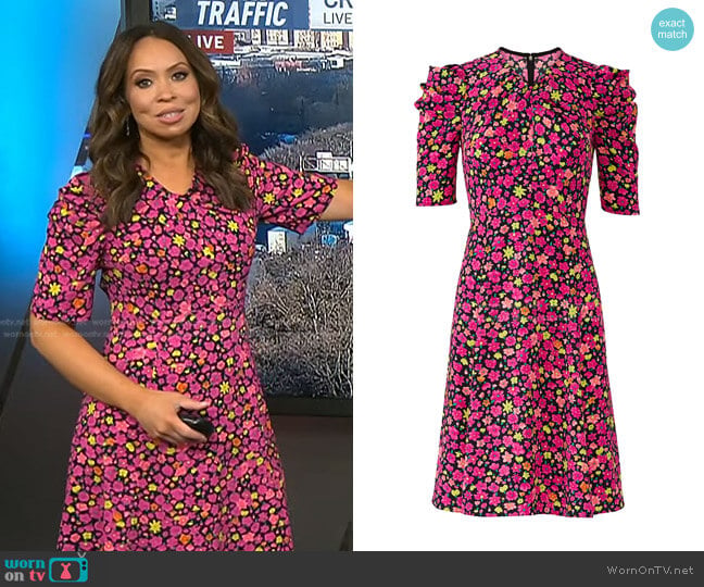 Kate Spade Marker Floral Dress worn by Adelle Caballero on Today