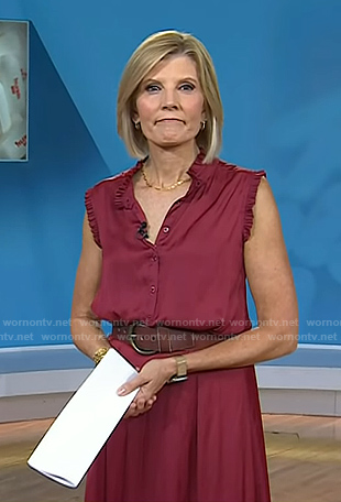 Kate’s red pleated trim shirtdress on Today