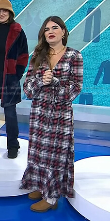 Kathy Buccio’s plaid wrap dress on Today