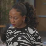 Keisha’s zebra stripe sweater on All American Homecoming