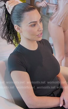 Kim’s black tee on The Kardashians