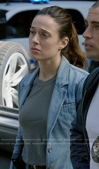 Kim’s denim blazer on Chicago PD