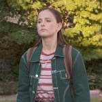 Kimberly’s green denim jacket on The Sex Lives of College Girls