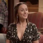 Kimberly’s brushstroke print dress on The Sex Lives of College Girls