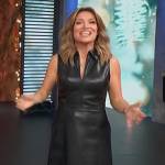 Kit’s black zip front leather dress on Access Hollywood