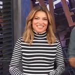 Kit’s black striped turtleneck top on Access Hollywood